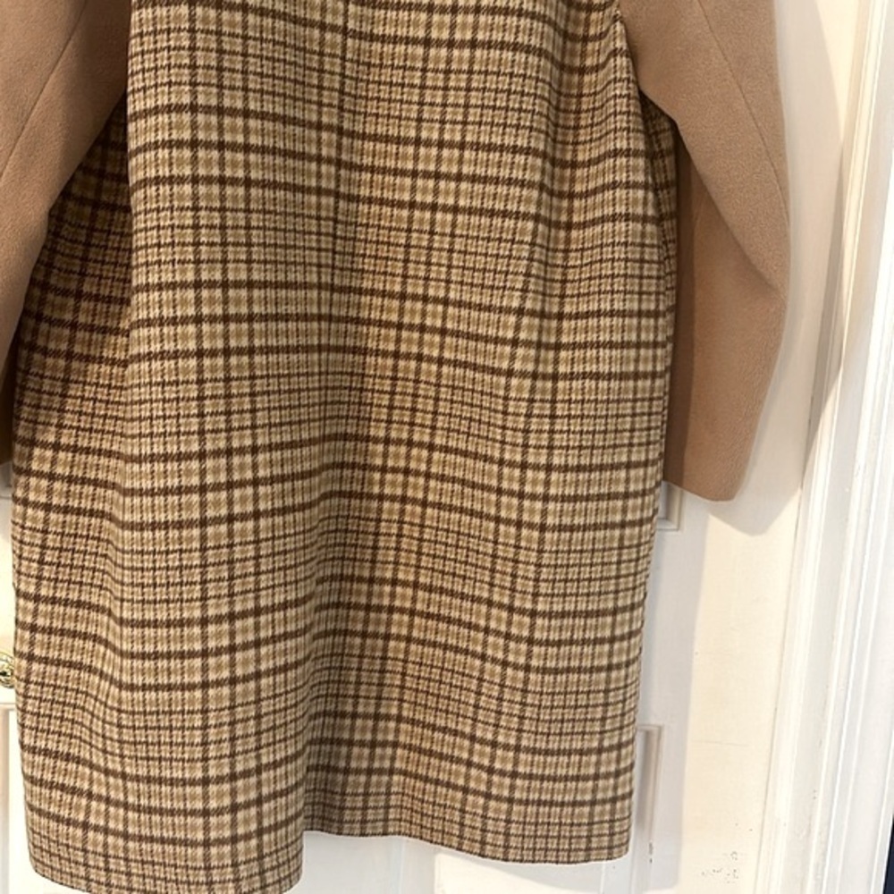 Women’s Mural Plaid Longline Coat Jacket Wool
Blend Brown Size Small - Picture 11 of 13